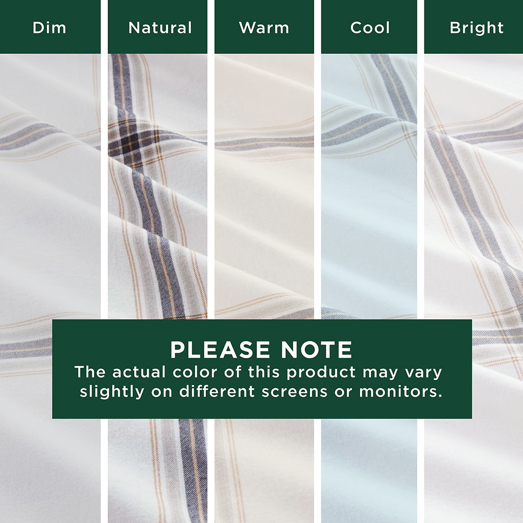Flannel - 4 Piece King Sheet Set - Tan Plaid