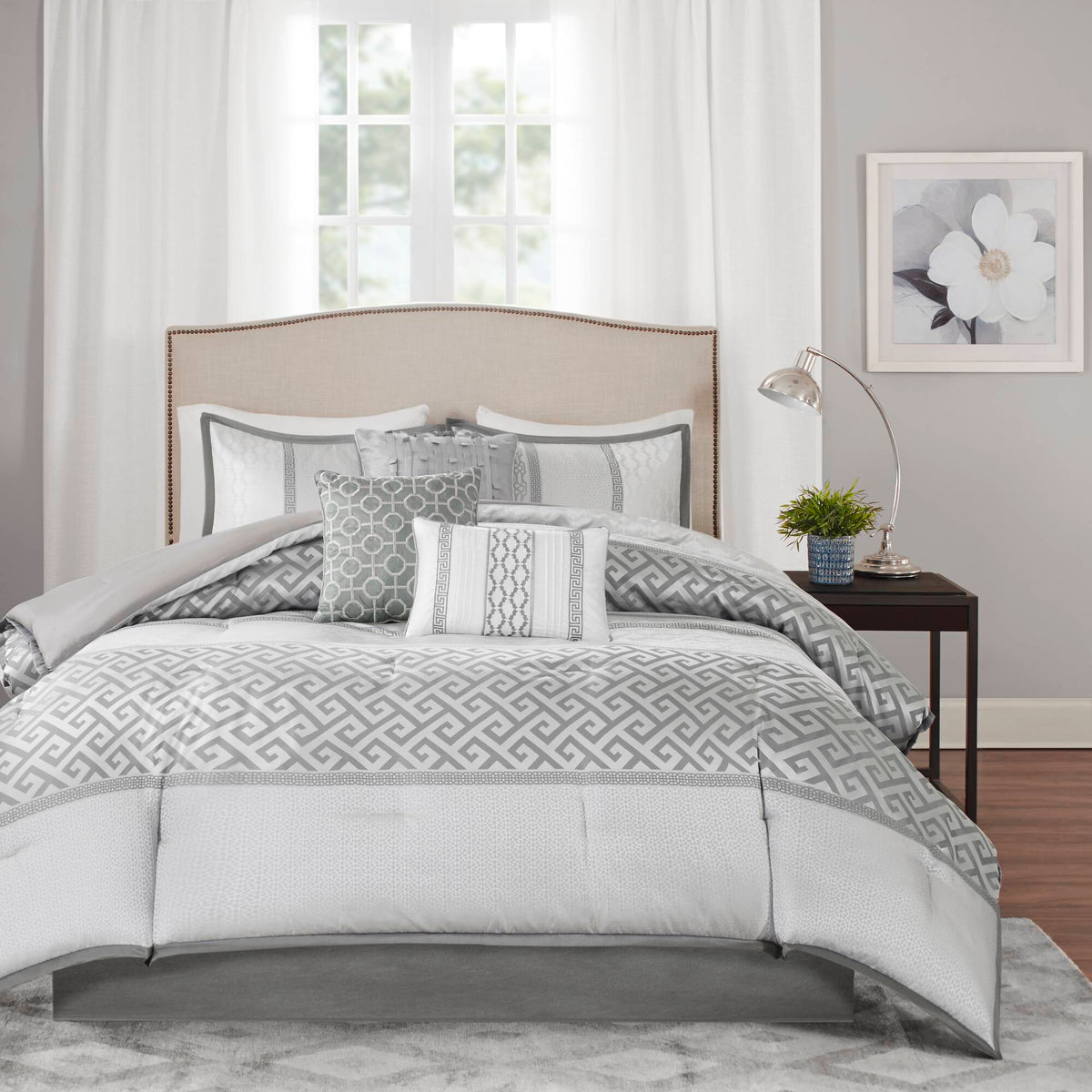 Bennett - Queen Piece Comforter (Set of 7) - Gray