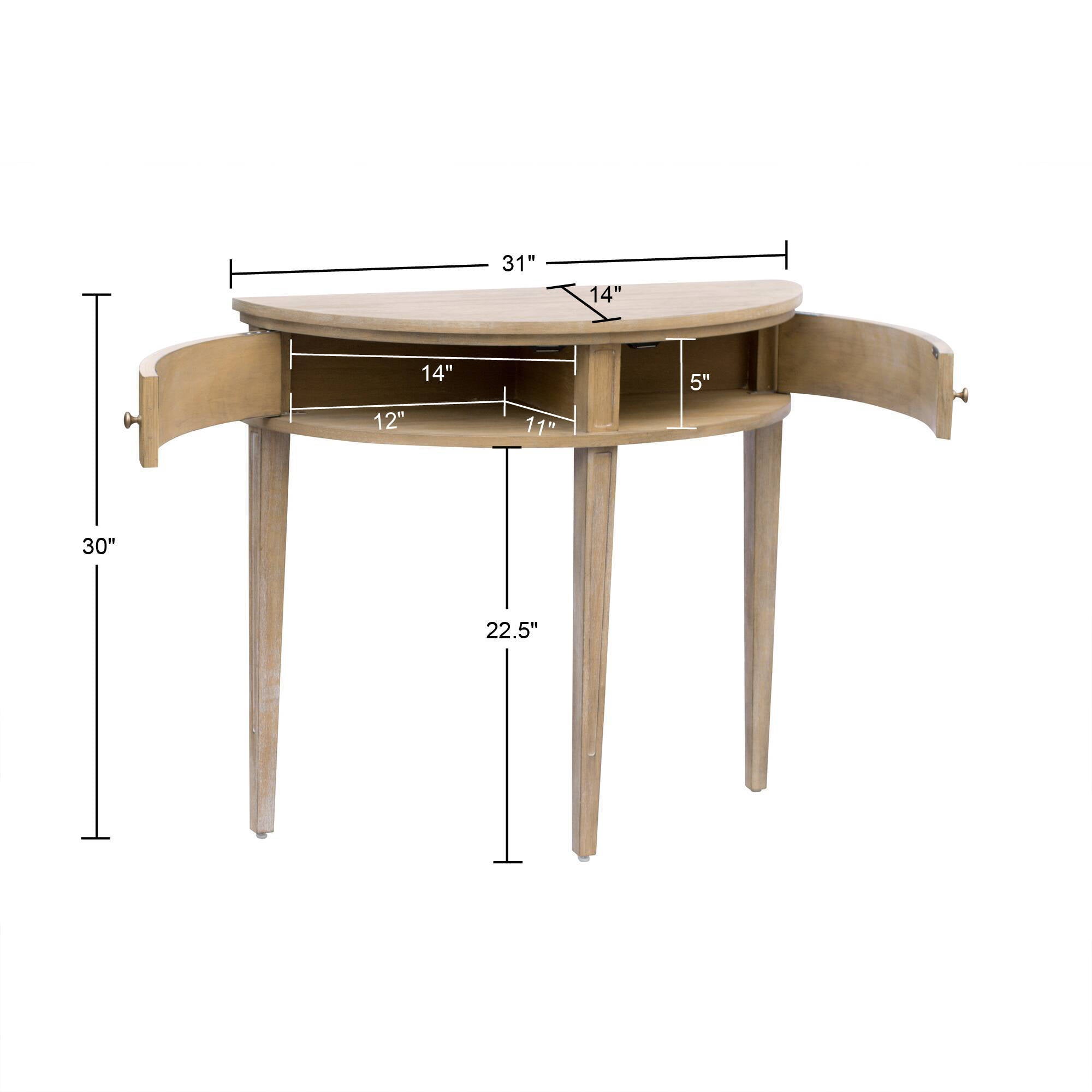Crestview - Vintage Storage Console Table - Reclaimed Wheat