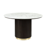 Clayten - Around Dining Table - Marble / Espresso