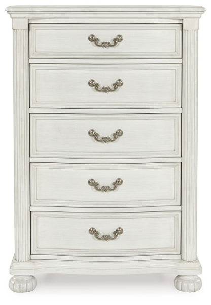 Montelaine - Five Drawer Chest - Antique White