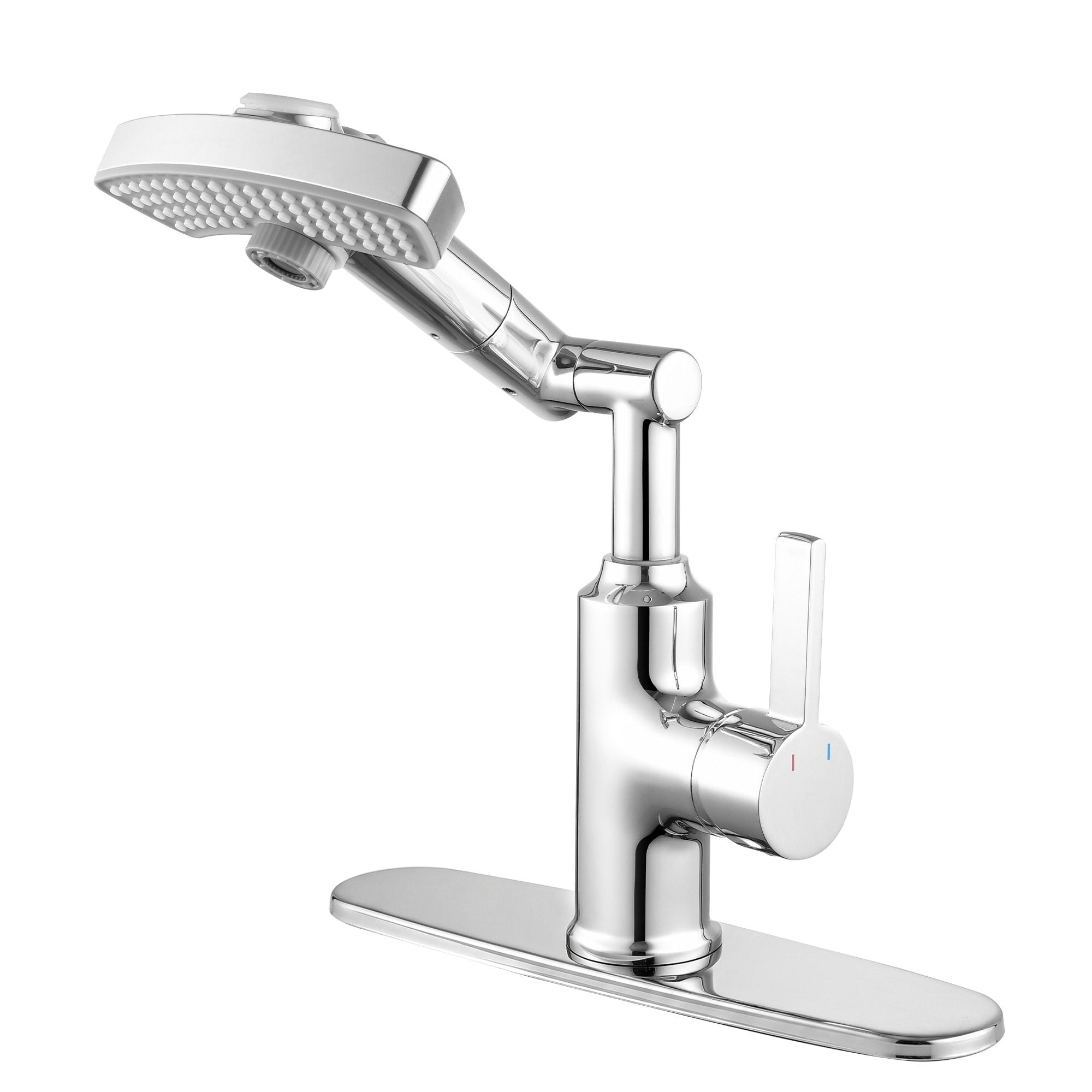 LED Temperature Display Bathroom Faucet With 3 Water Modes & 360° Rotating Spout - Chrome