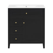 Bathroom Vanity With Sink, 3 Drawers And Adjustable Shelf, Freestanding Storage Unit