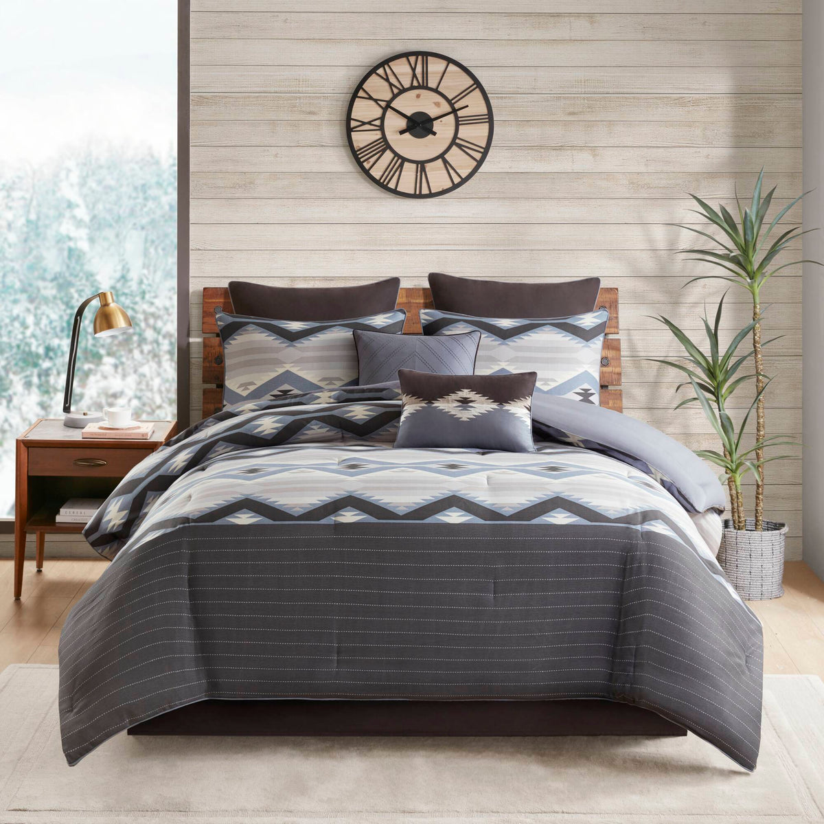 Bitter Creek - Full Oversized Comforter Set - Blue