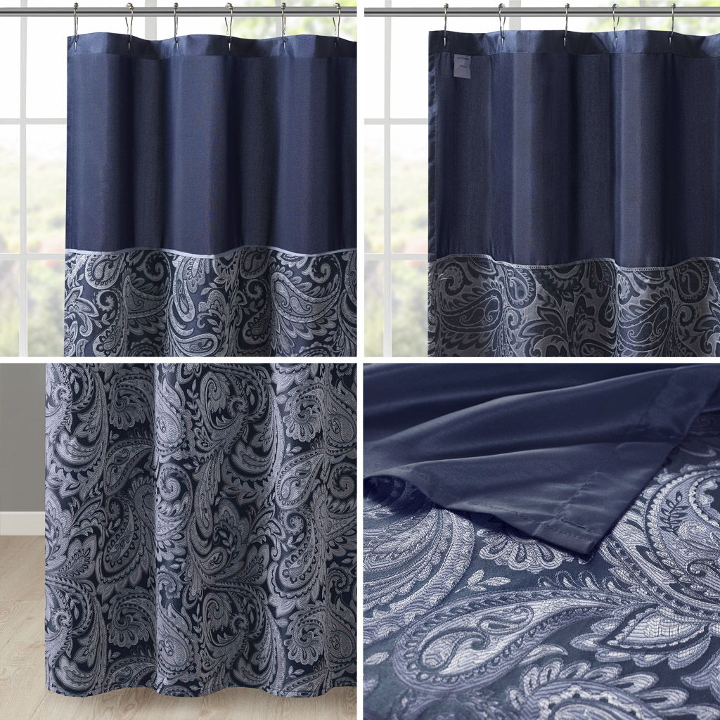 Aubrey - Shower Curtain - Navy