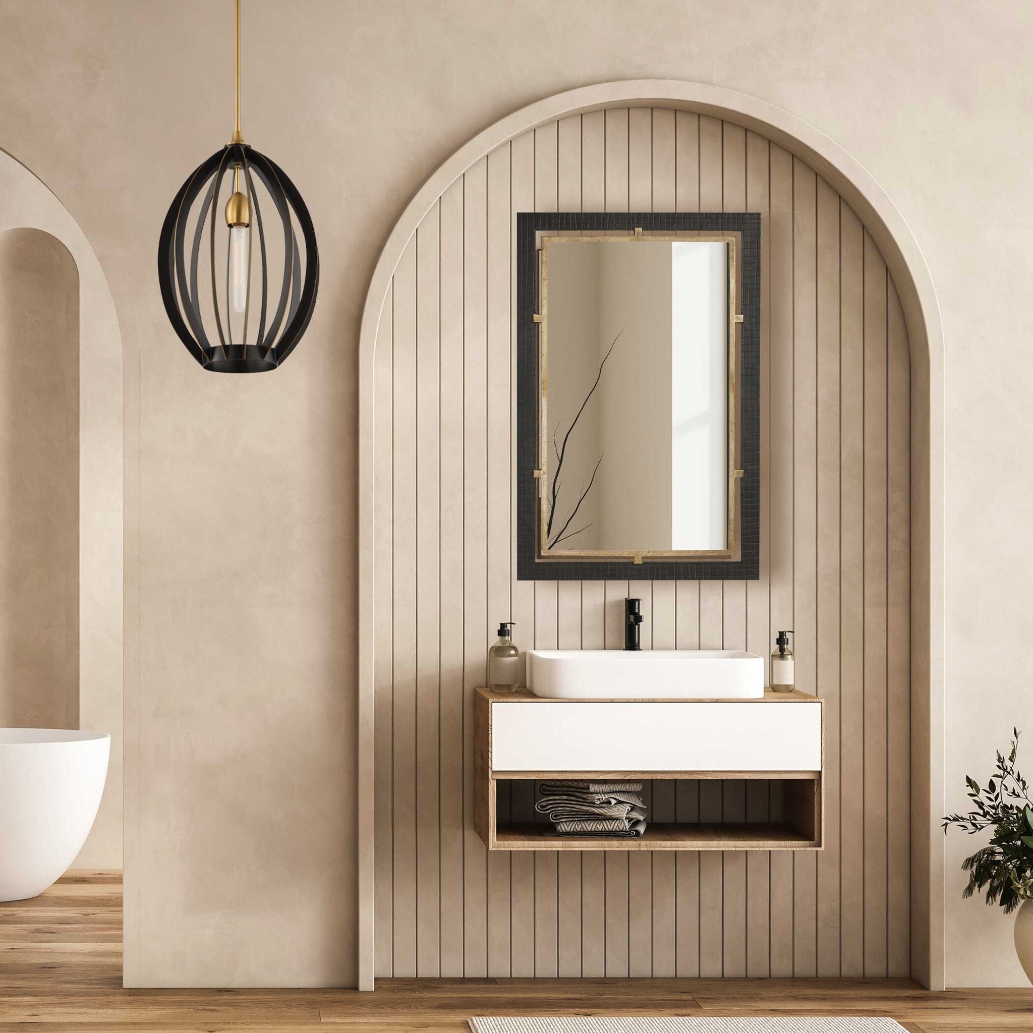 Guerra - Mirror - Walnut & Brass