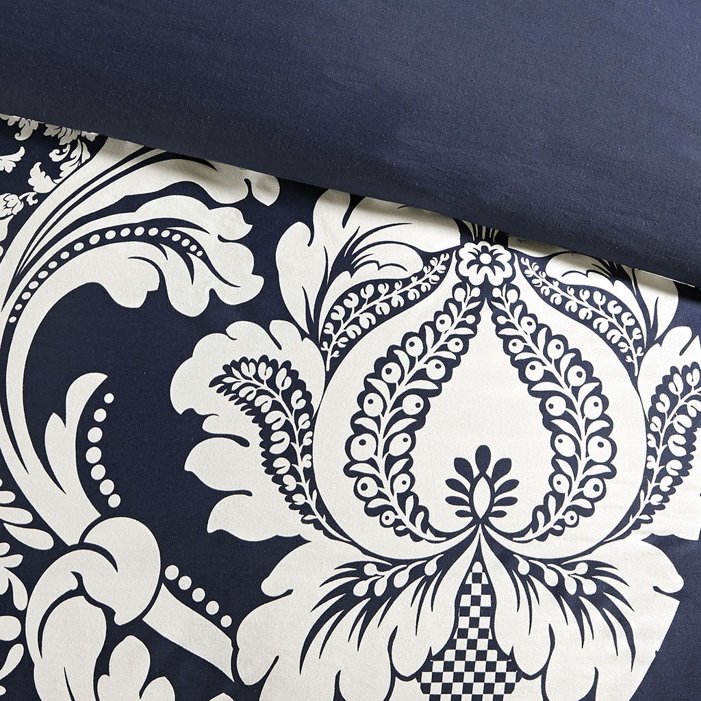 Vienna - King 6 Piece Printed Duvet Cover Set - Indigo