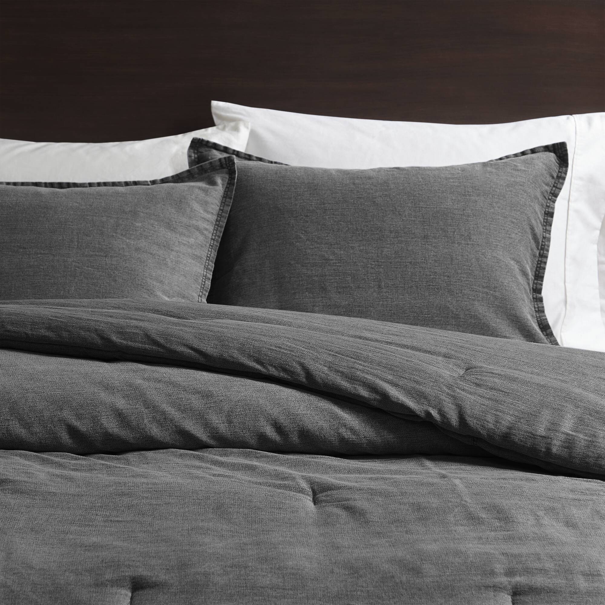 Mckenzie - 2 Piece Twin/Twin Long Twill Washed Comforter Set - Gray