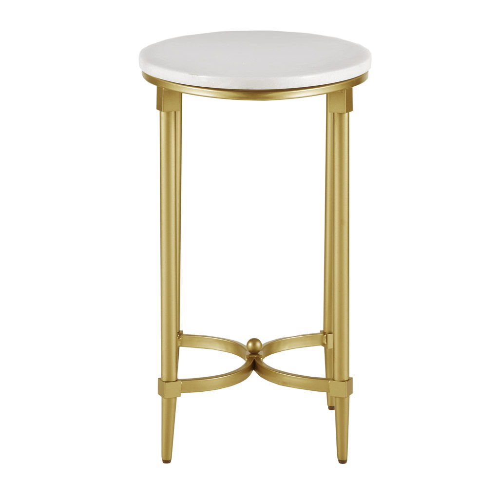 Bordeaux - End Table - White / Gold