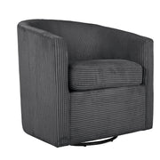 Swivel Accent Chair With U Backrest, Plush Cushion Living Room Furniture