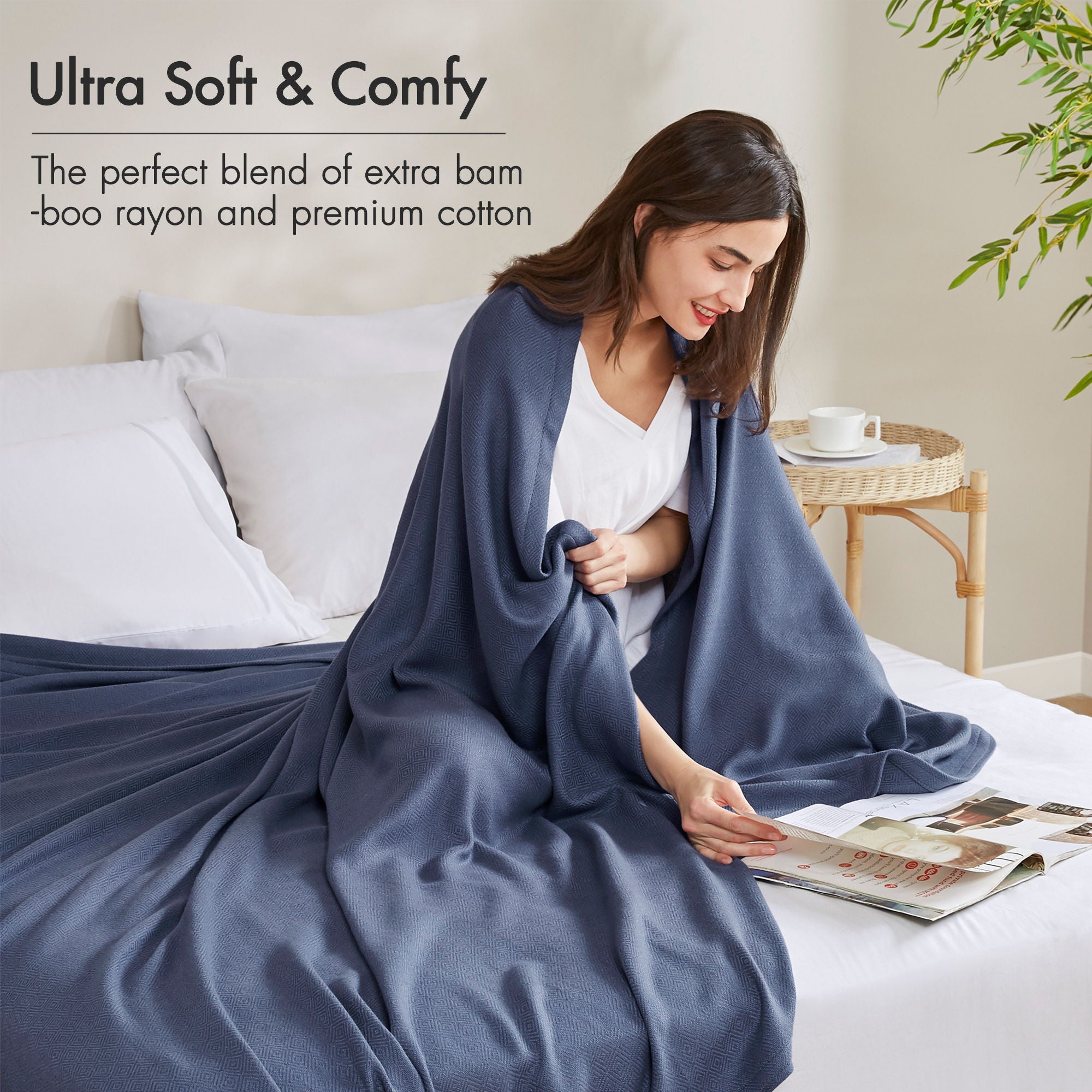 Bamboo Cotton - Twin Rayon From Blanket - Navy