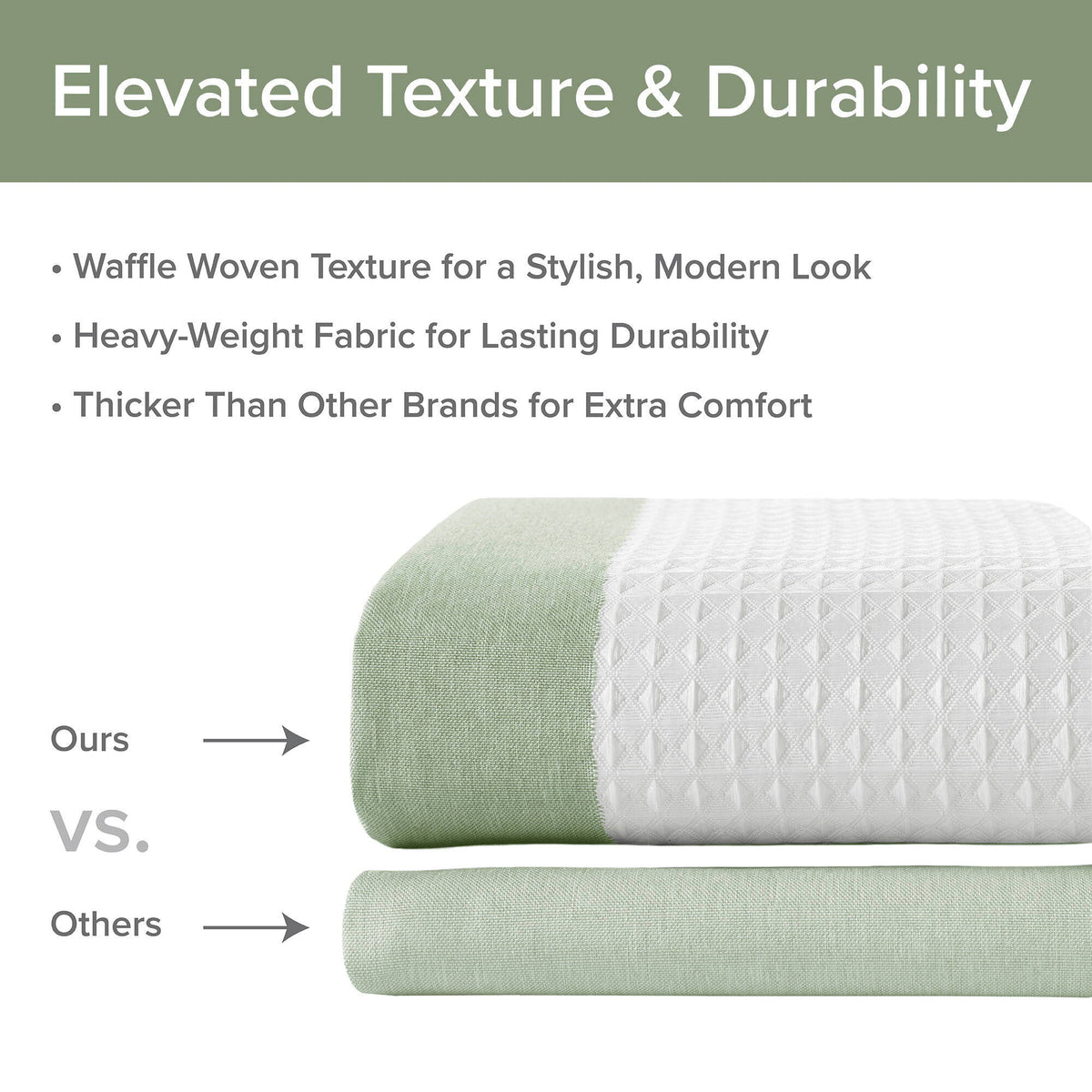Spa Waffle - 72" x 78" Shower Curtain With 3M Treatment - Sage Green
