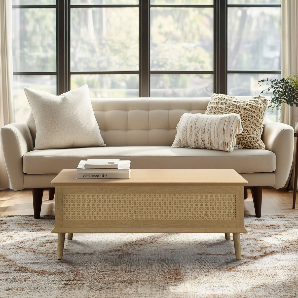 Teagan - Lift-Top Coffee Table With Storage - Natural