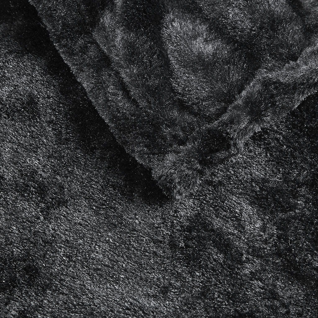 Heated Duke - Faux Fur Heated Throw - Black