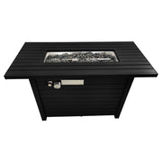 Outdoor Fire Pit Table With Lid Durable Construction - Black
