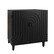 2 Door Storage Cabinet With Adjustable Shelf - Black
