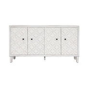 Accent Cabinet 4 Door Wooden Cabinet Sideboard Buffet Server Cabinet Storage Cabinet, For Living Room, Entryway, Hallway, Office, Kitchen And Dining Room - White Wash