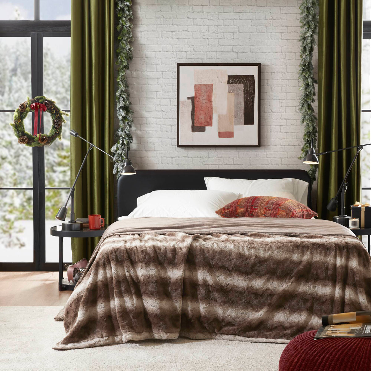Zuri - 90" x 90" Blanket - Brown