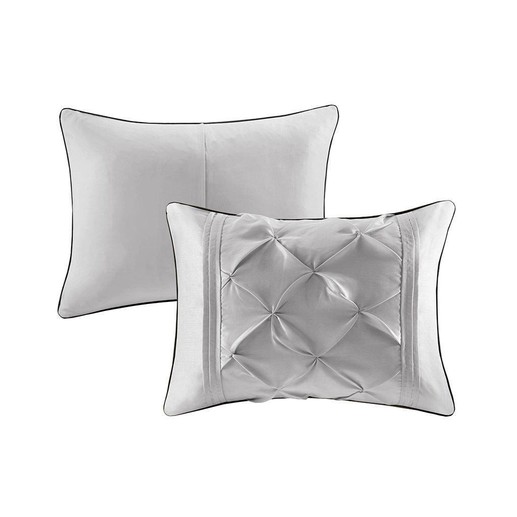 Laurel - Queen 7 Piece Tufted Comforter Set - Gray