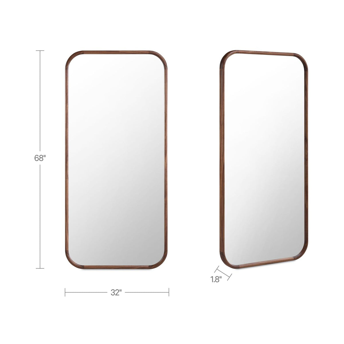 Kai - Floor Mirror - Walnut