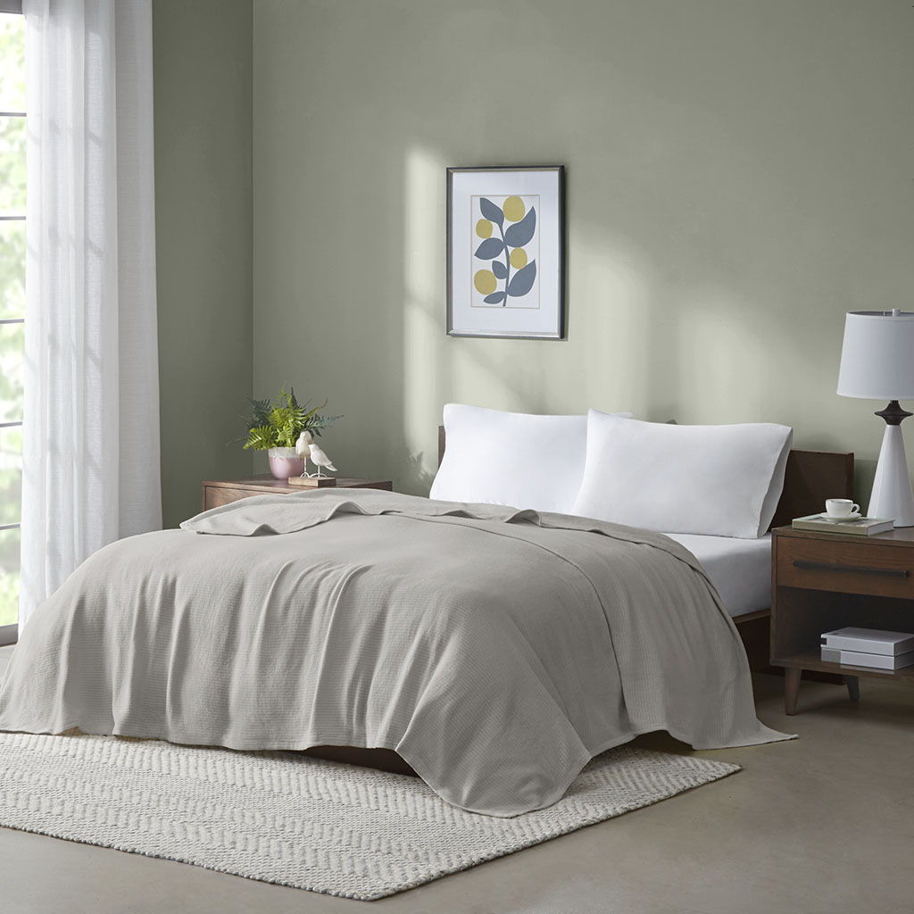 Freshspun Basketweave - Blanket - Gray