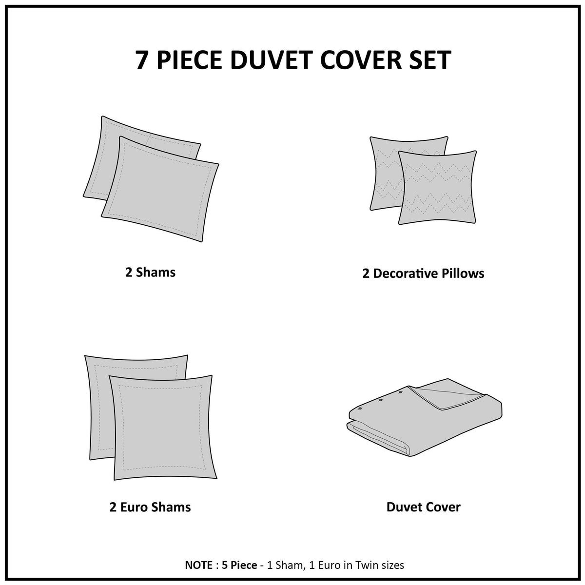 Brooklyn - Cotton Jacquard Twin Duvet Cover Set With Euro Shams and Throw Pillows - Rust