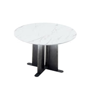 Round Dining Table With Cross Base, Modern Home Furniture
