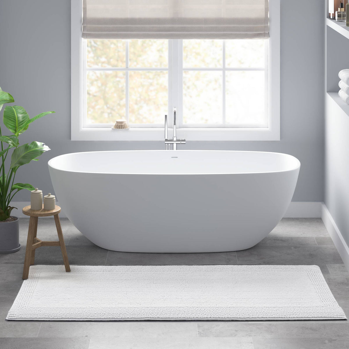 Splendor - 24" x 60" Tufted Reversible Bath Rug - White