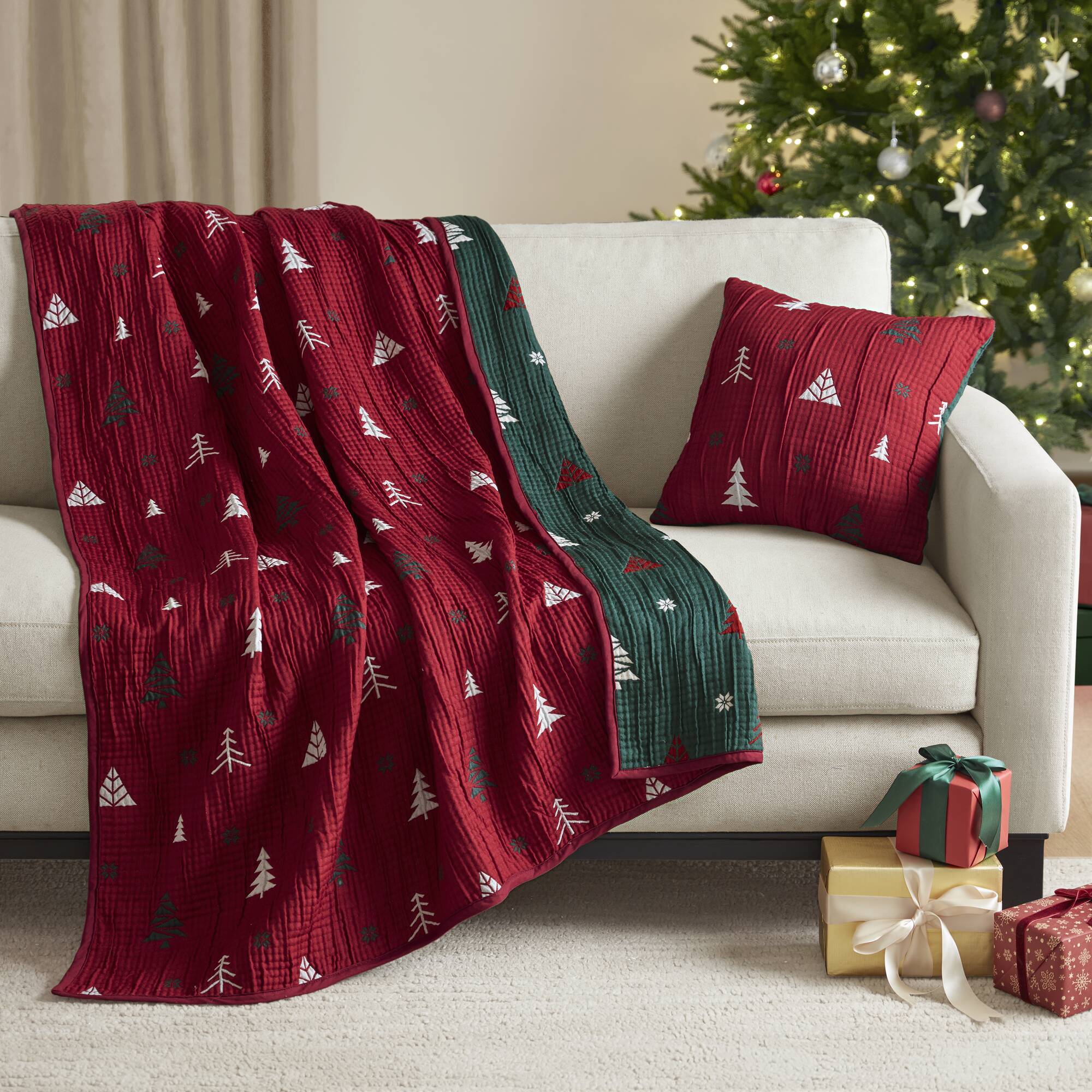 Winter - 50x60" Throw Set - Red