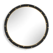 Helia - Round Mirror - Black / Brass