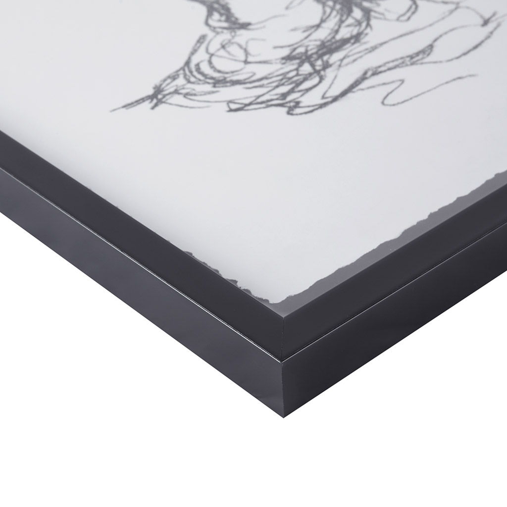 Feminine Figures - Deckle Edge Sketch Framed Wall Art (Set of 2) - Black / White