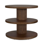 Top - Tier Oval Walnut Side Table - Woodtone