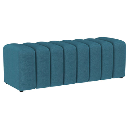 Modern Upholstered Tufted Accent Bench & Round Legs