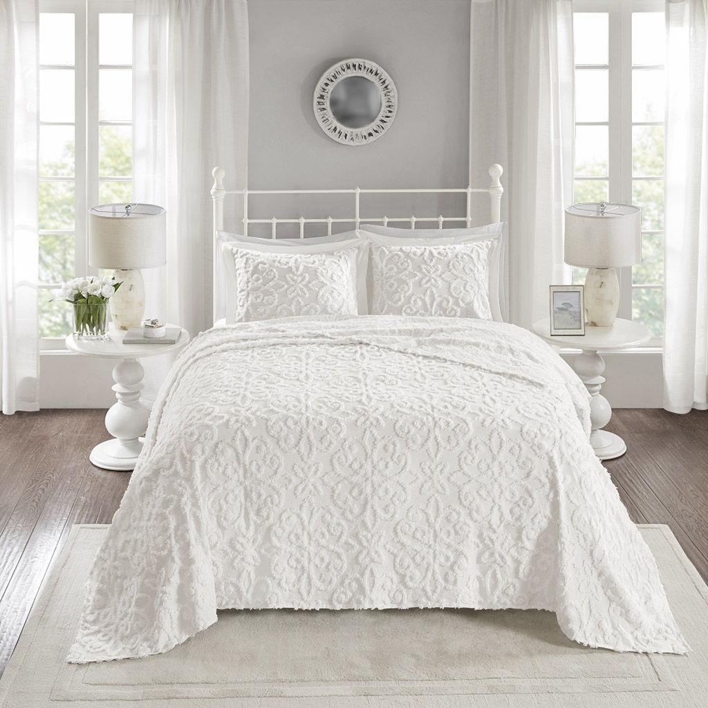 Sabrina - 3 Piece Tufted Bedspread Set - Off White