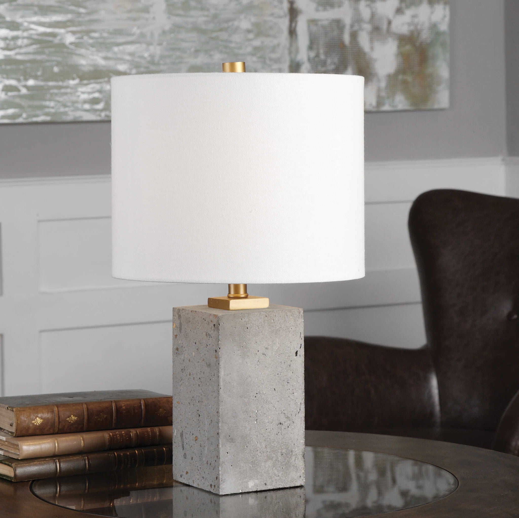 Drexel - Concrete Block Lamp - Gray