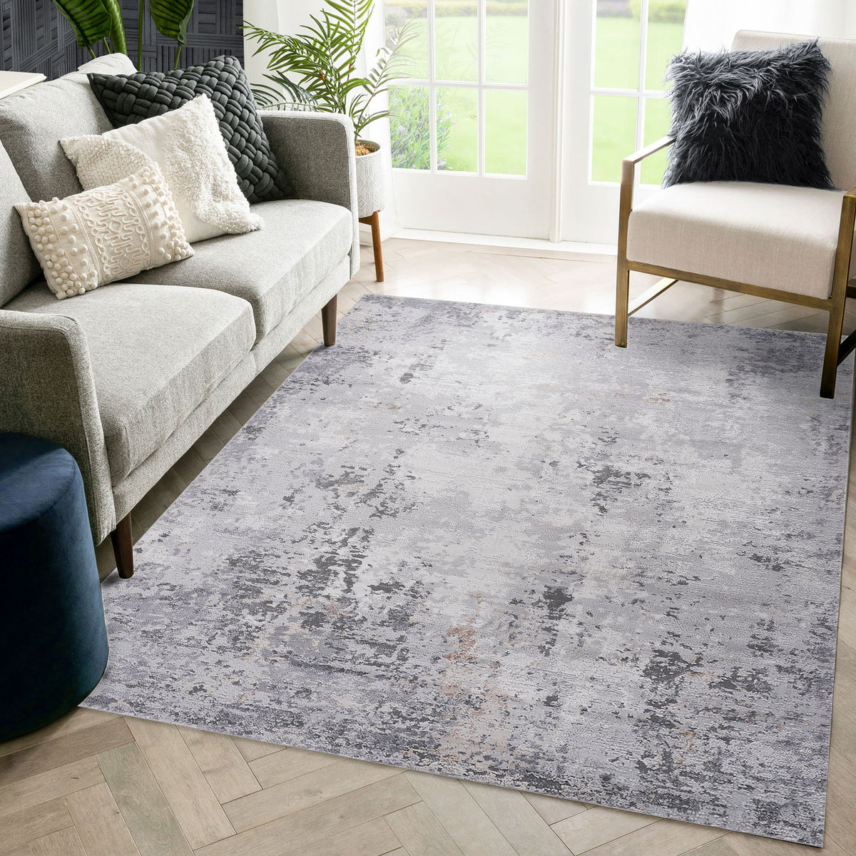 Marfi - 8' X 10' Abstract Area Rug - Ivory / Taupe