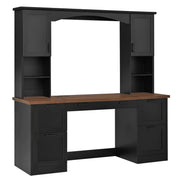 Farmhouse Computer Desk With Hutch
