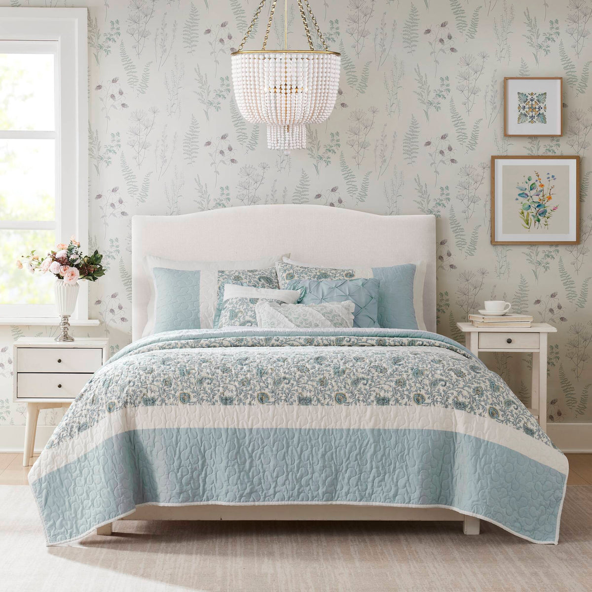 Dawn - King 6 Piece Reversible Coverlet Set - Blue