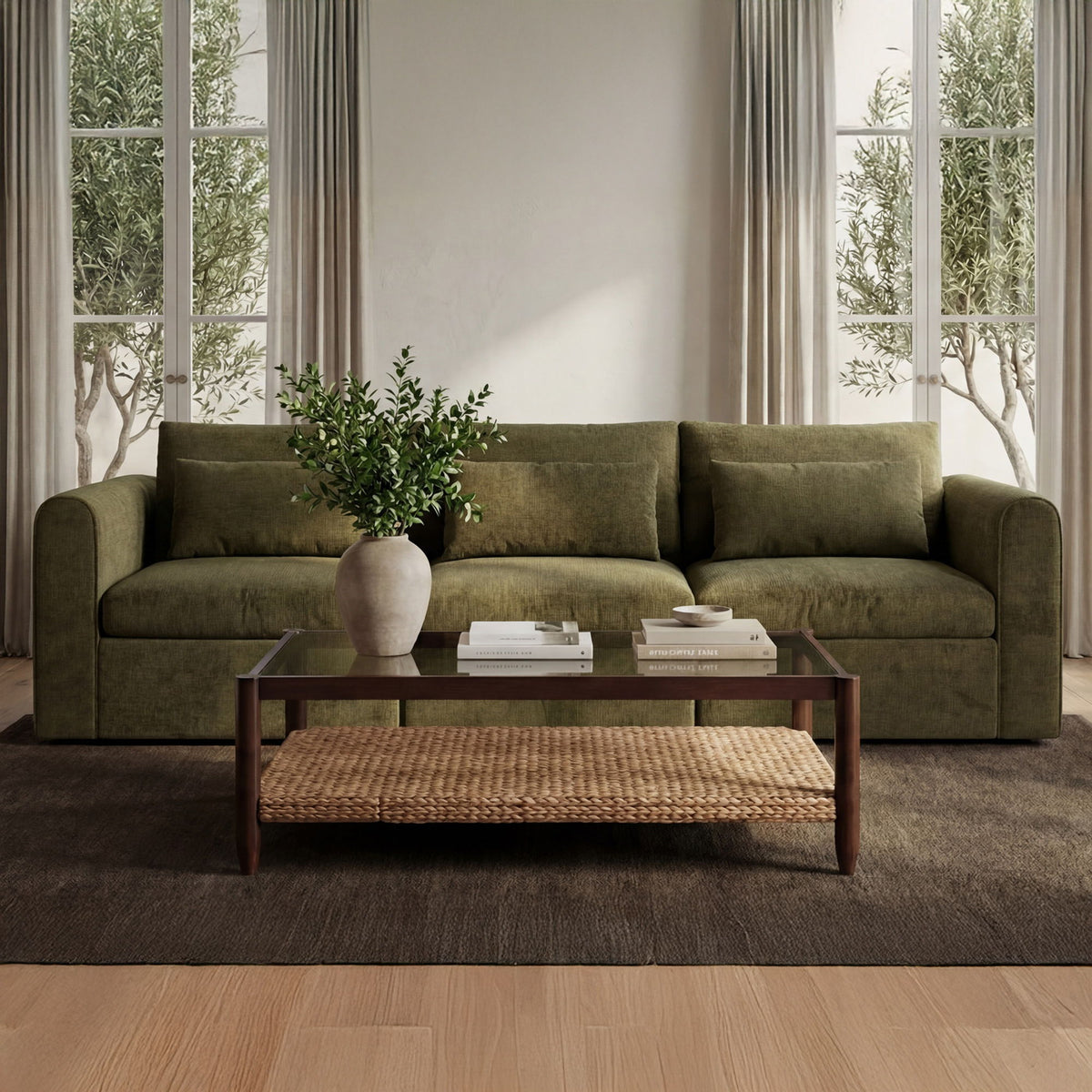 Swift - Left Arm Facing Chair - Dark Green