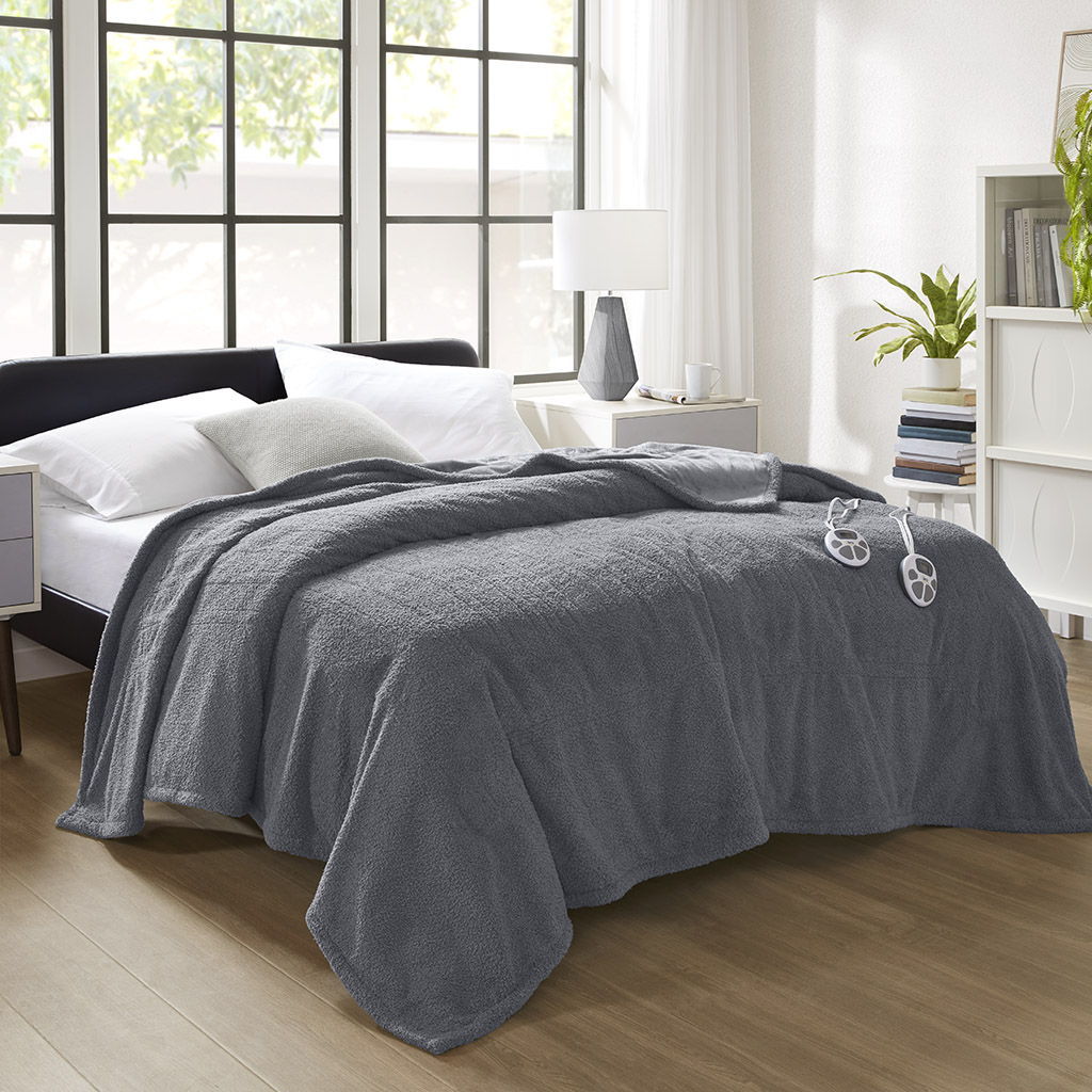 Dream Soft Heated - Twin Blanket - Gray