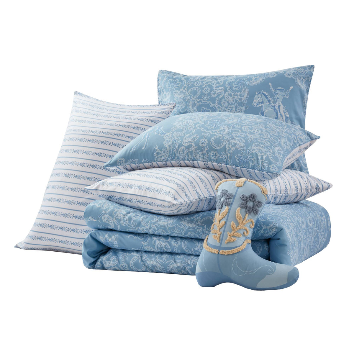 Jesse - Queen Comforter Set - Blue