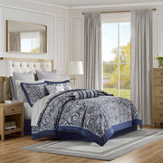 Aubrey - King 12 Piece Complete Bed Set - Navy