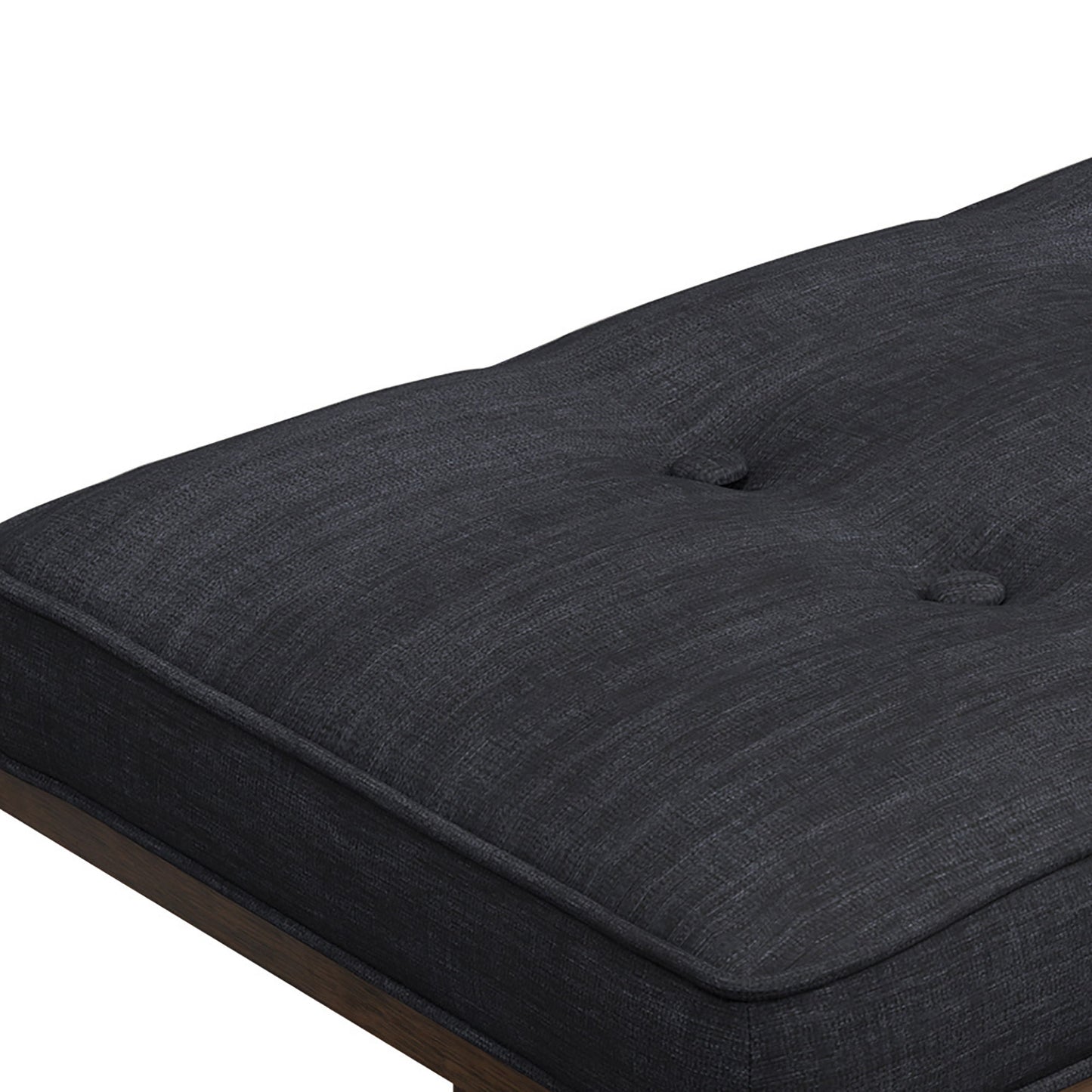 Tufted Bench: Seat With Button Tufting - Gray