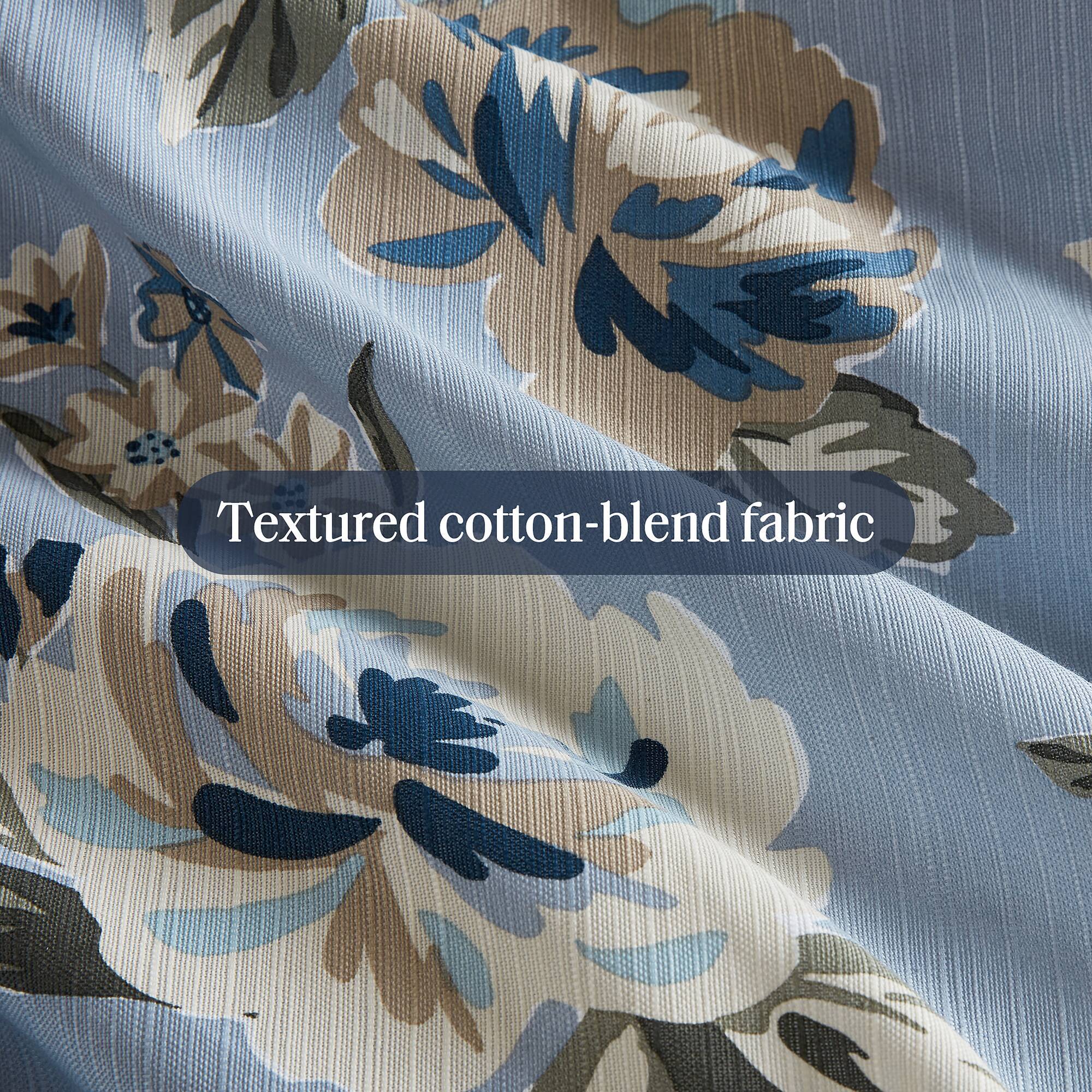 Salara - 7 Piece Queen Vintage Floral Comforter Set - Blue
