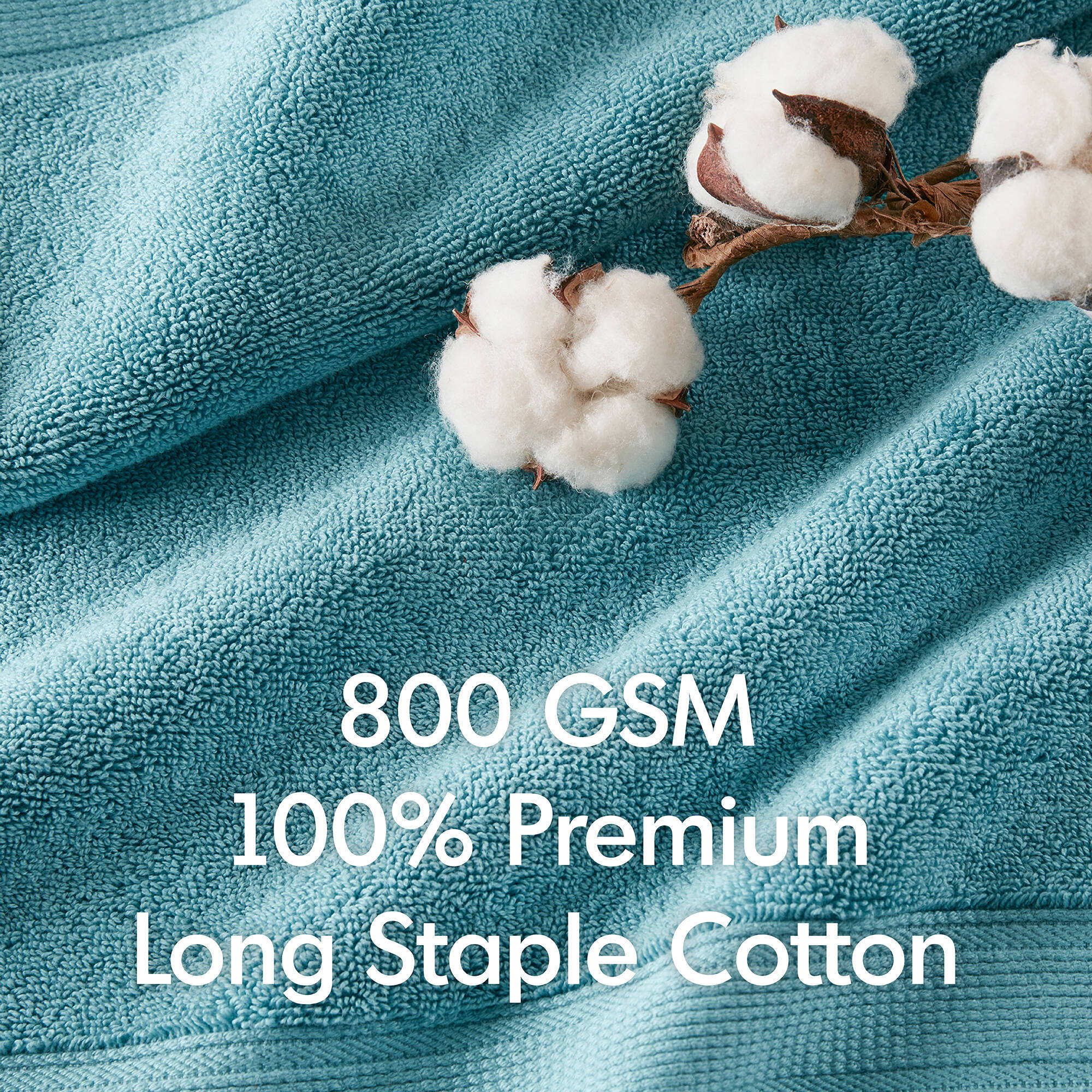 800GSM - 8 Piece Antimicrobial Towel Set - Aqua
