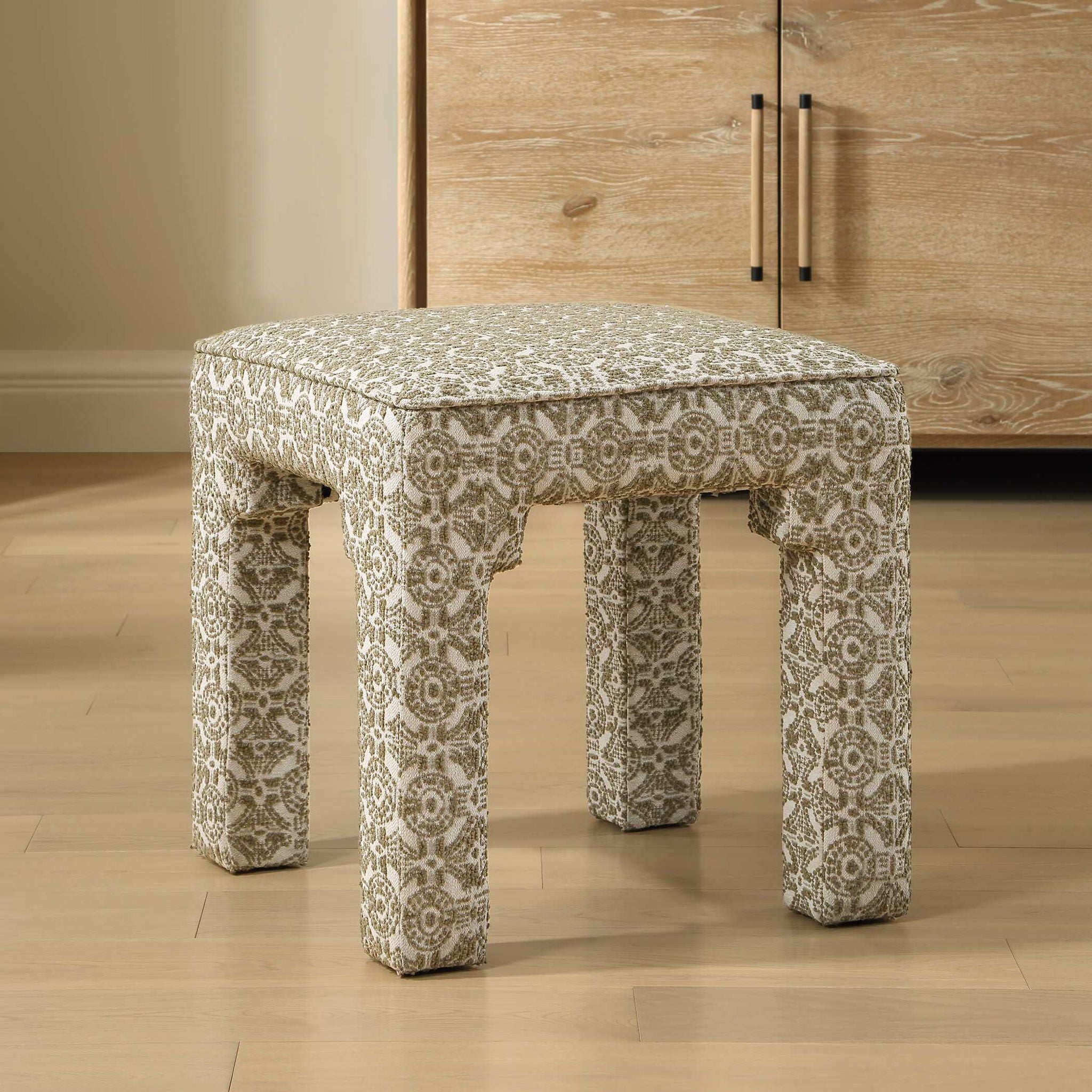 Satoria - Upholstered Small Bench - Green / White