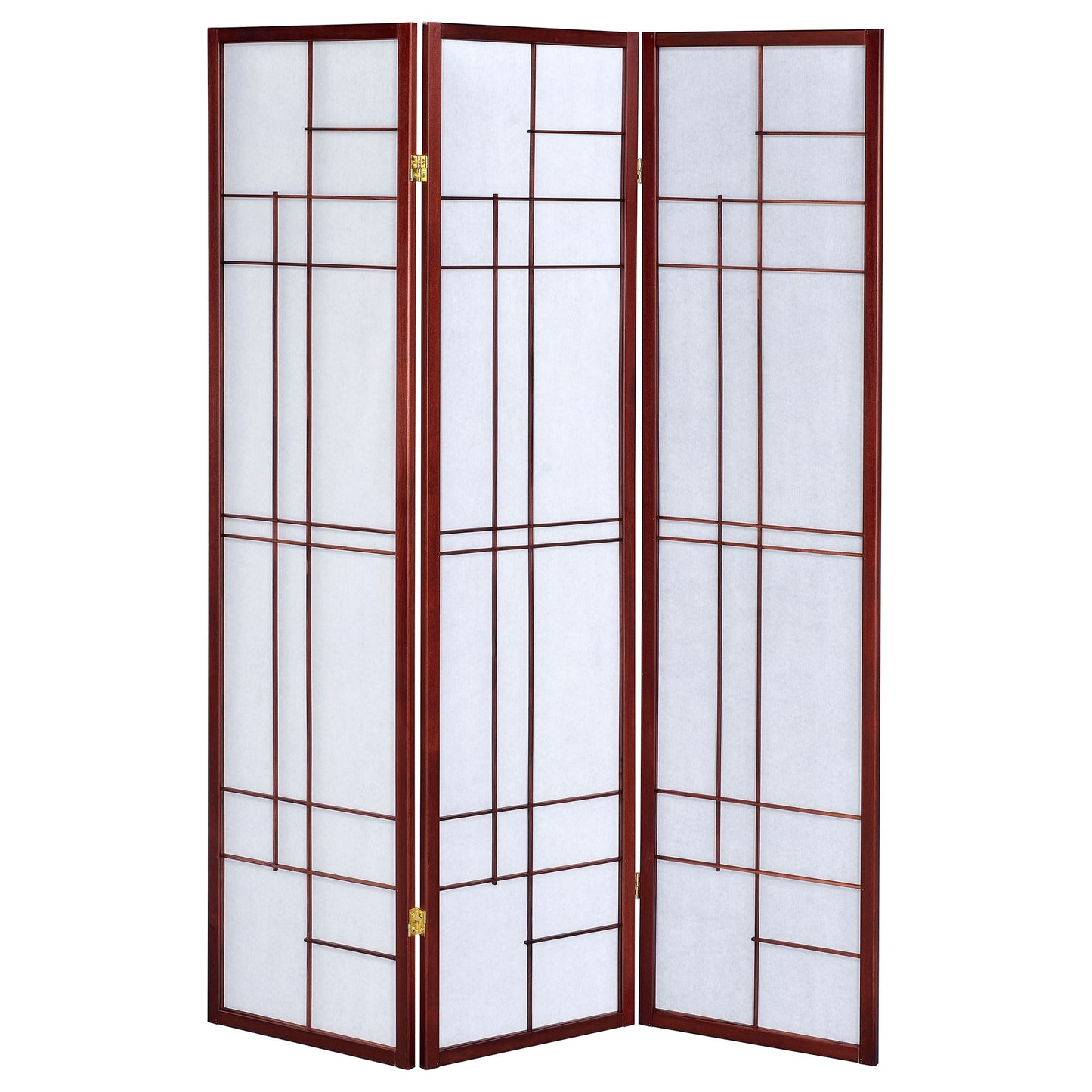 Colby - 3-Panel Folding Floor Screen - Brown / White