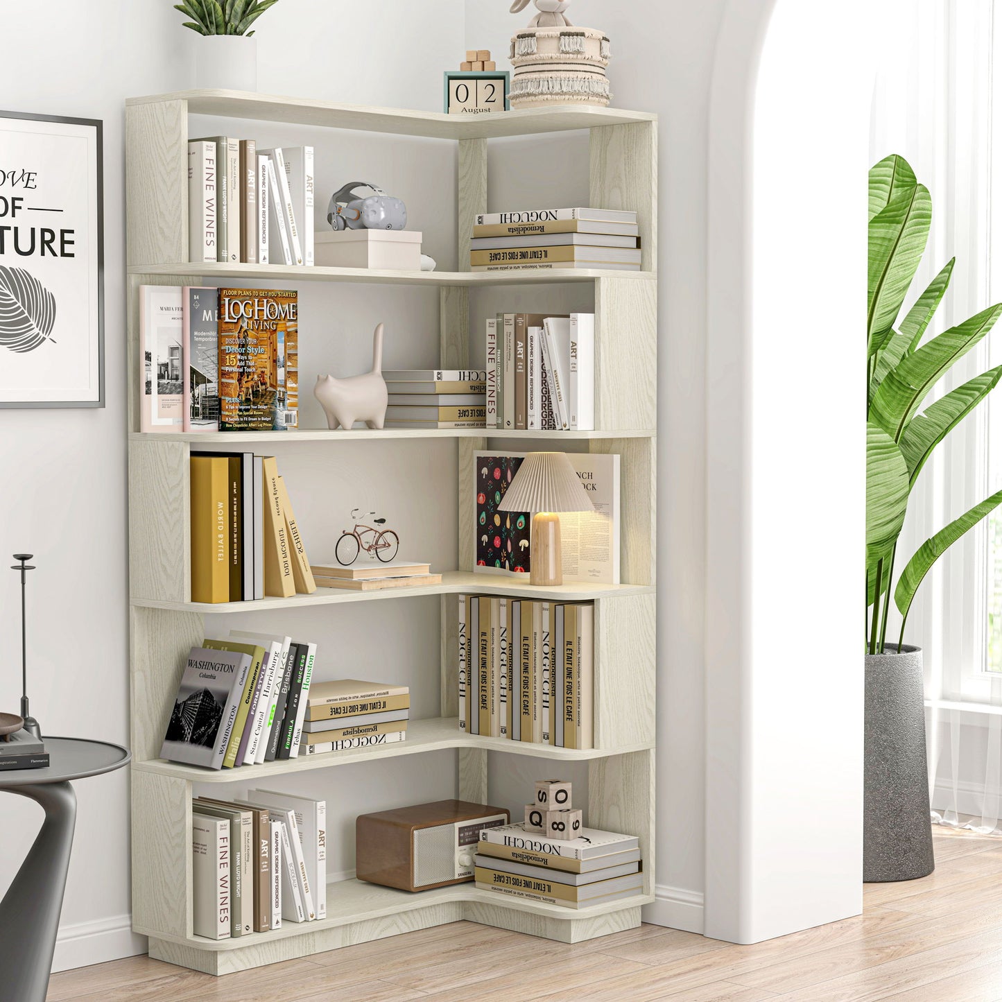 L-Shaped Corner Bookshelf