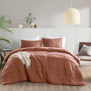 Porter - King Soft Washed Pleated Comforter Set - Clay