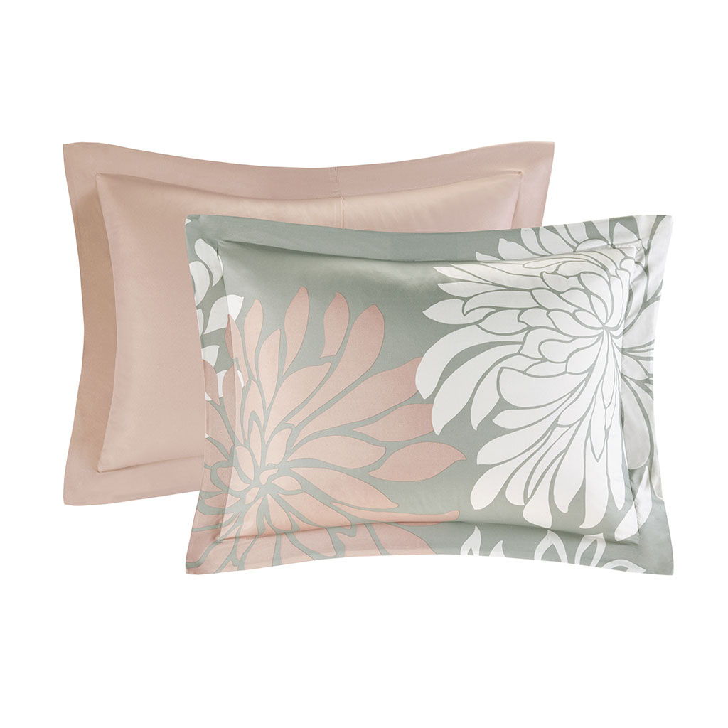 Maible - Queen Complete Comforter And Sheet Set - Blush / Gray